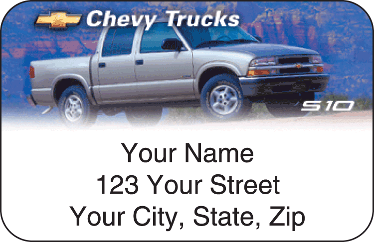 chevy trucks address labels - click to preview