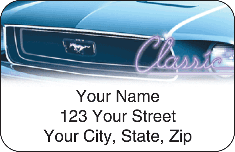 Enlarged view of classic road trip address labels