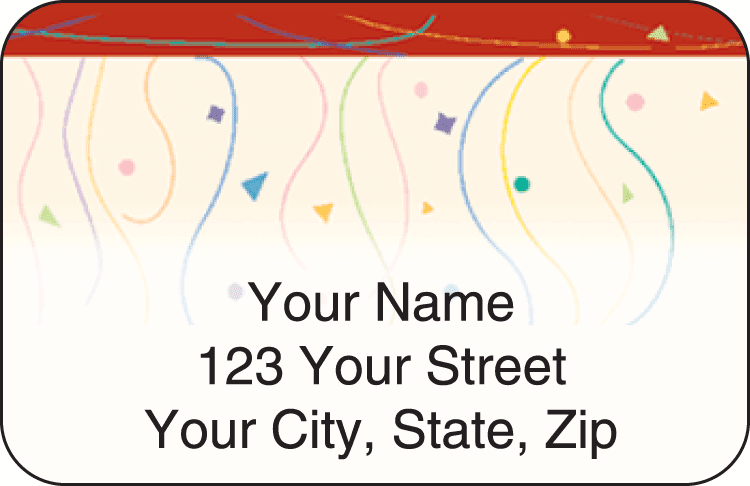 confetti address labels - click to preview