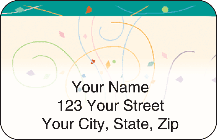 confetti address labels - click to preview