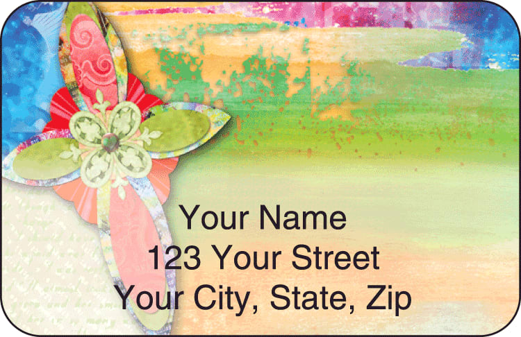 contemporary crosses address labels - click to preview