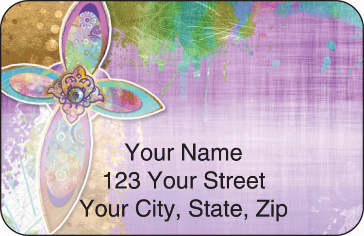 contemporary crosses address labels - click to preview