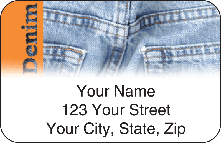 denim address labels - click to preview