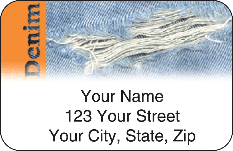 denim address labels - click to preview