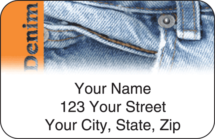 denim address labels - click to preview