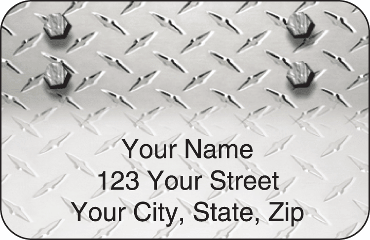 Diamond Plate Address Labels - click to view larger image