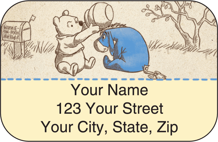 disney pooh & friends address labels - click to preview