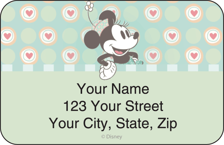 disney vintage minnie address labels - click to preview