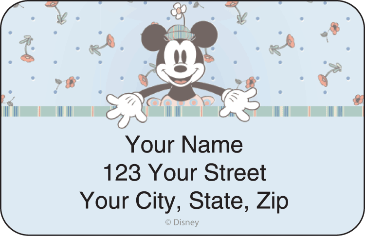 disney vintage minnie address labels - click to preview