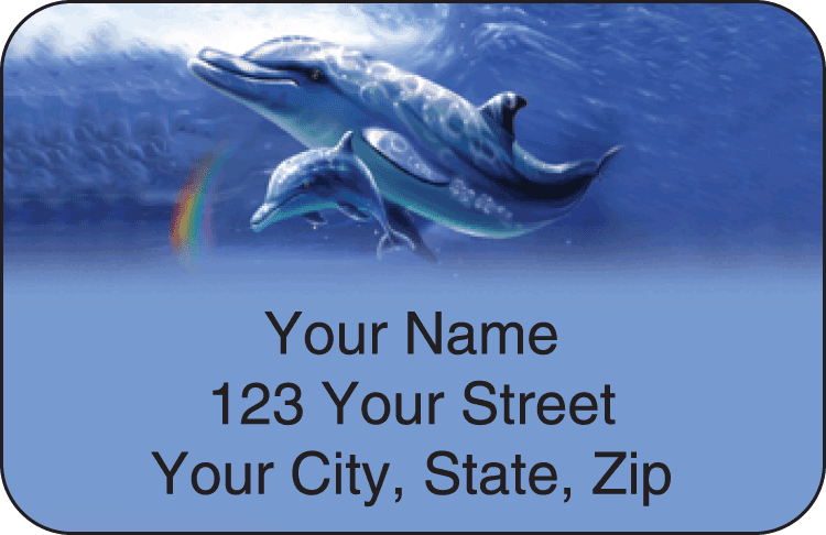 dolphins address labels - click to preview