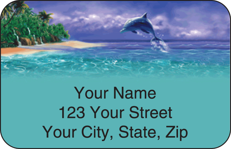 dolphins address labels - click to preview