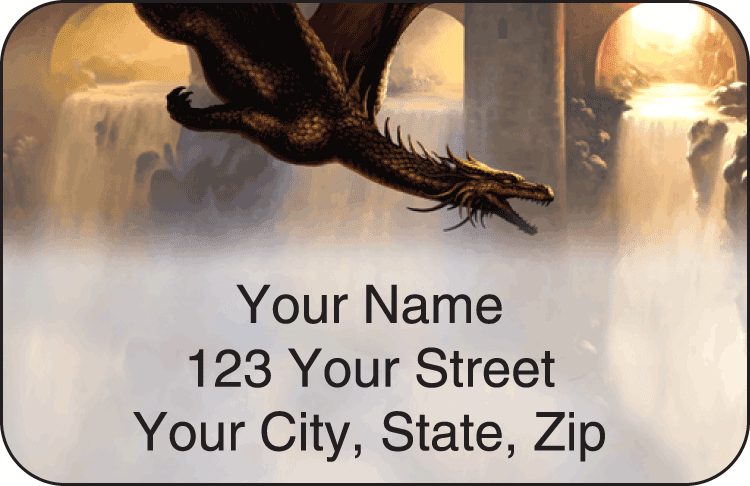 dragons by ciruelo address labels - click to preview