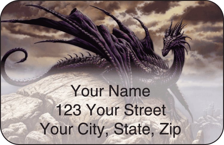 dragons by ciruelo address labels - click to preview