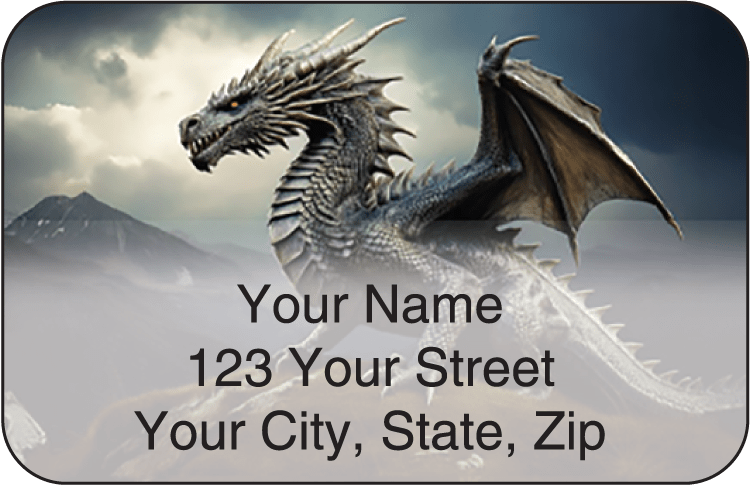 dragons by ciruelo address labels - click to preview