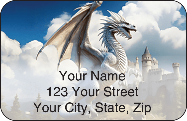 dragons by ciruelo address labels - click to preview