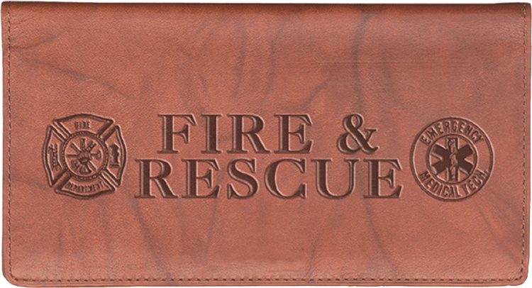 Fire & Rescue Leather Checkbook Cover