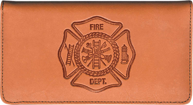 Firefighter Leather Checkbook Cover - click to view larger image