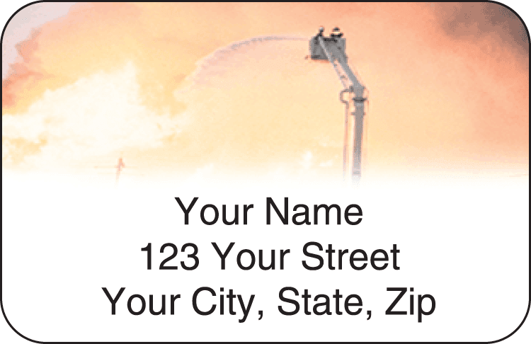 Enlarged view of firefighter address labels