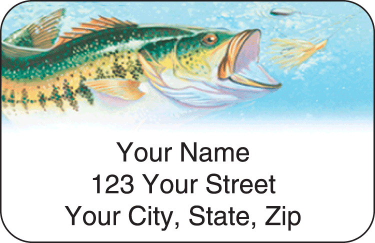 Enlarged view of fishing address labels