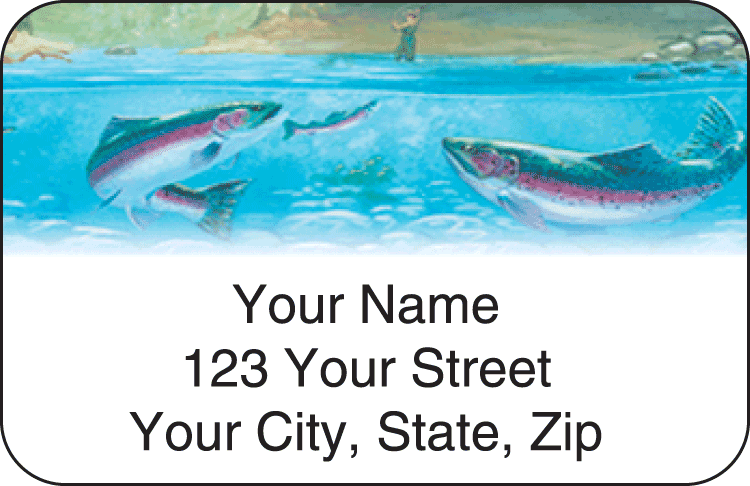 fishing address labels - click to preview