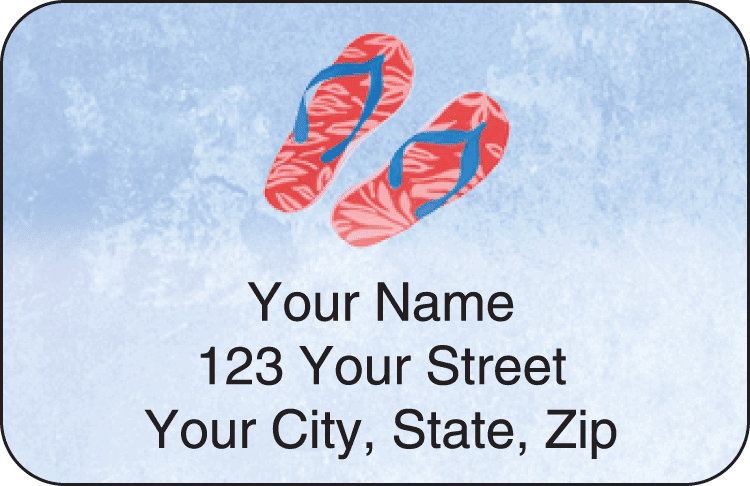 flip flops address labels - click to preview