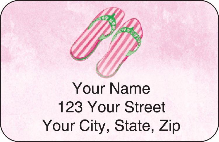 flip flops address labels - click to preview