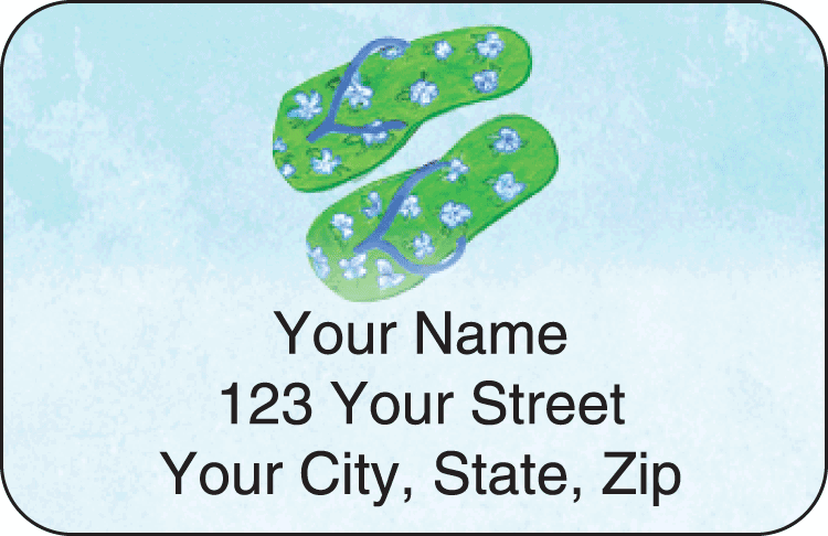 flip flops address labels - click to preview