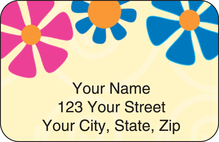 Flower Power Address Labels - click to view larger image