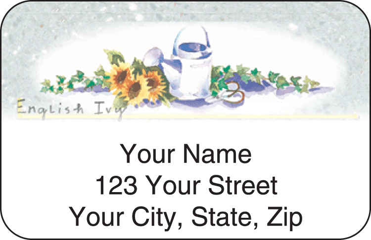 Enlarged view of garden shed address labels