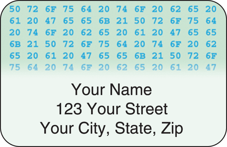 Hexadecimal Address Labels - click to view larger image