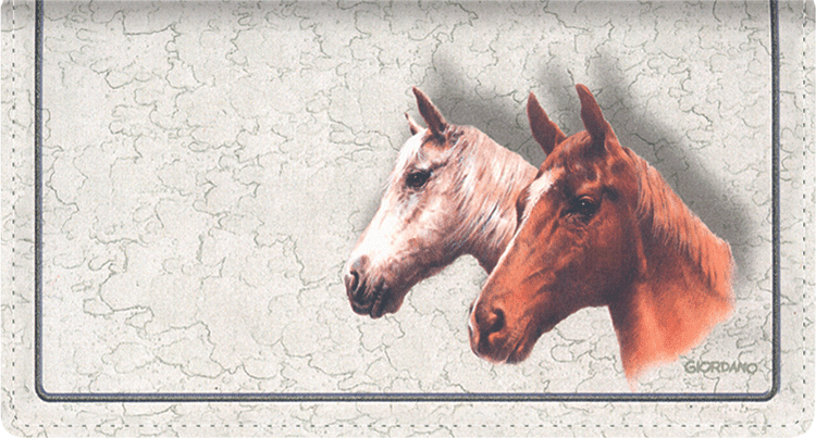 Horses Fabric Checkbook Cover - click to view larger image