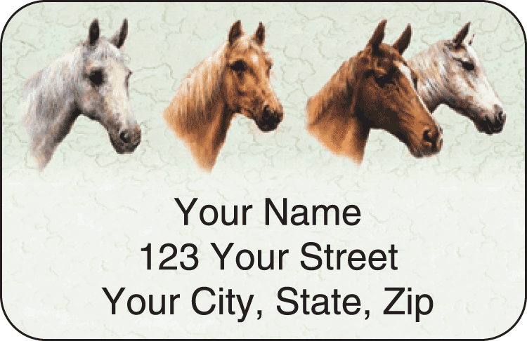 horses address labels - click to preview