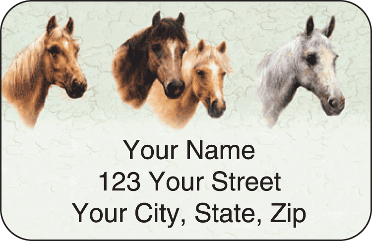 horses address labels - click to preview