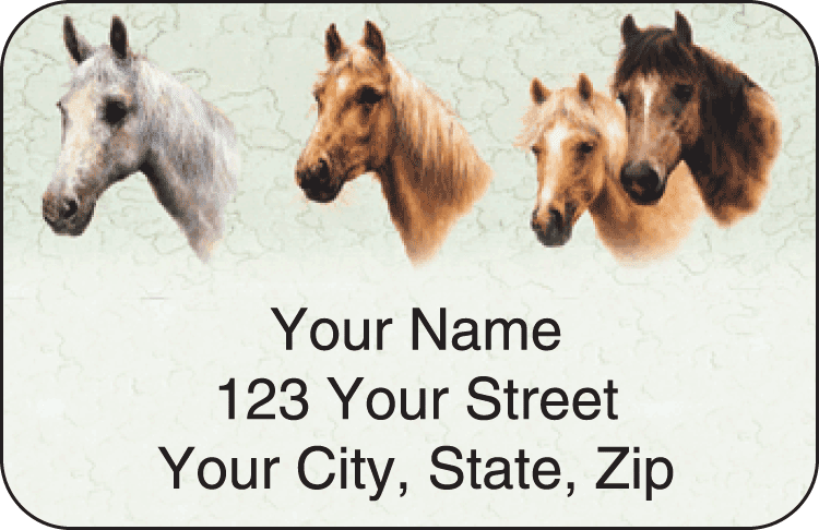 horses address labels - click to preview