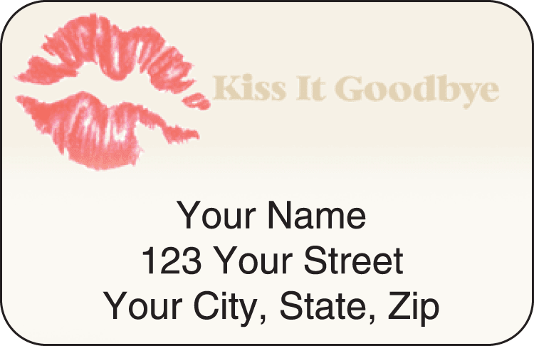 kiss it goodbye address labels - click to preview