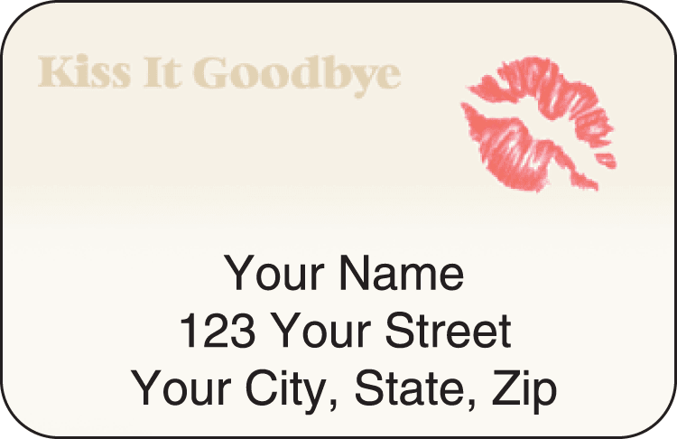 kiss it goodbye address labels - click to preview