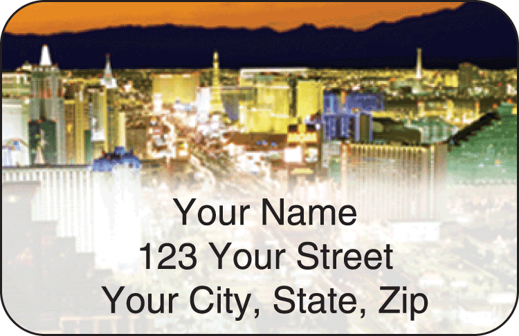 las vegas address labels - click to preview