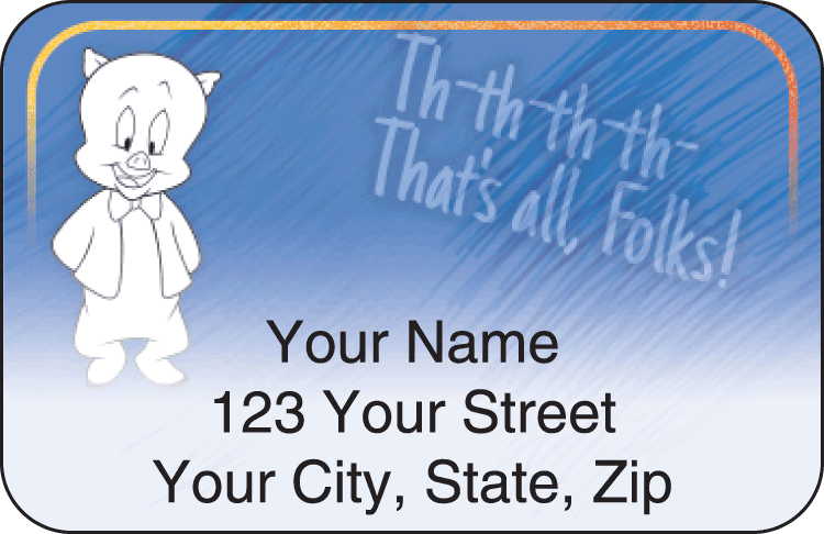 looney tunes address labels - click to preview