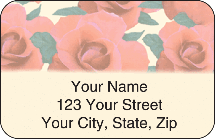 majestic rose address labels - click to preview