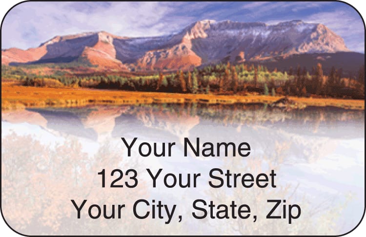 mountain reflections address labels - click to preview