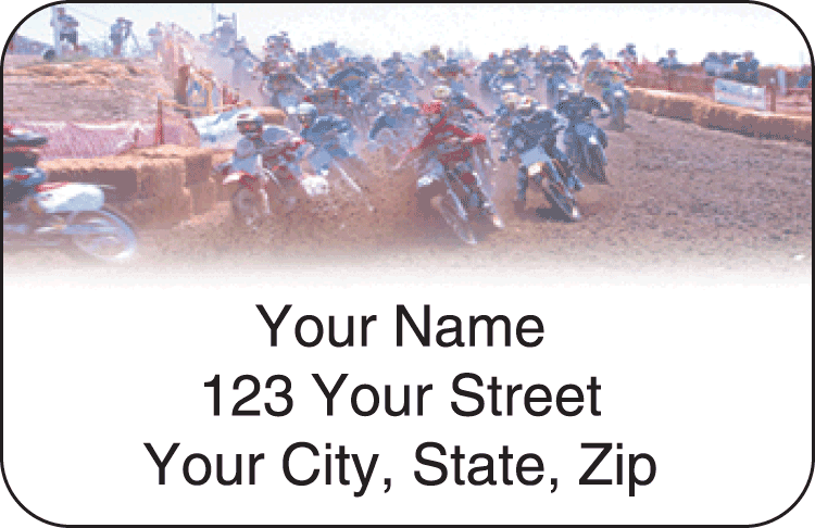 mx dirt bike address labels - click to preview