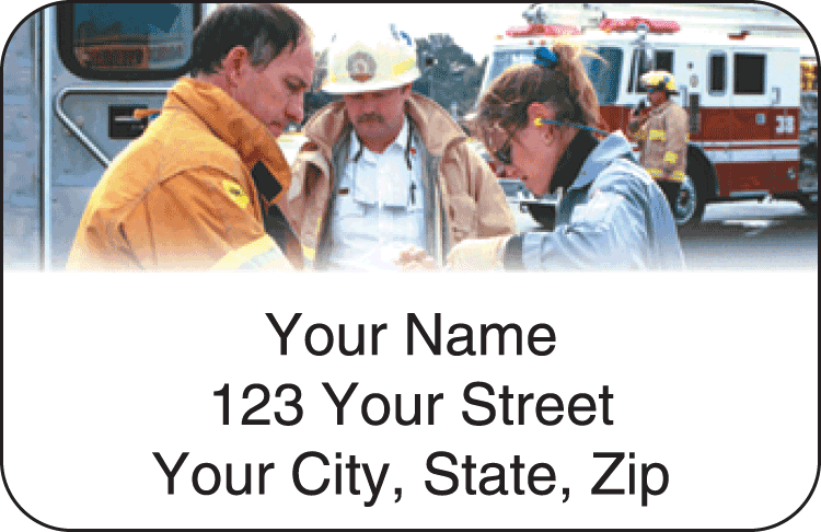 Enlarged view of paramedic address labels