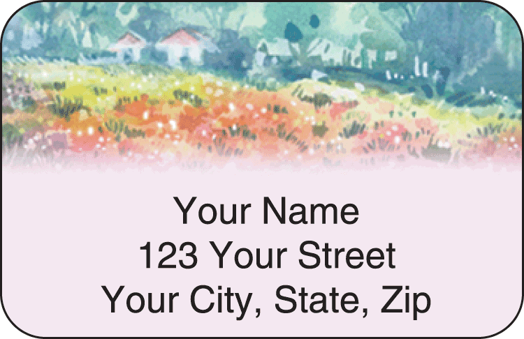 pastel gardens address labels - click to preview