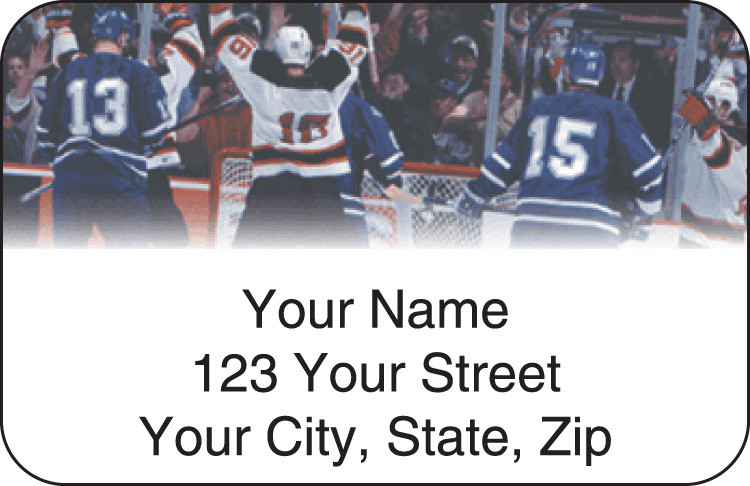 Enlarged view of pro hockey address labels