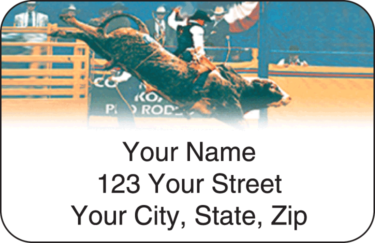 Enlarged view of pro rodeo address labels