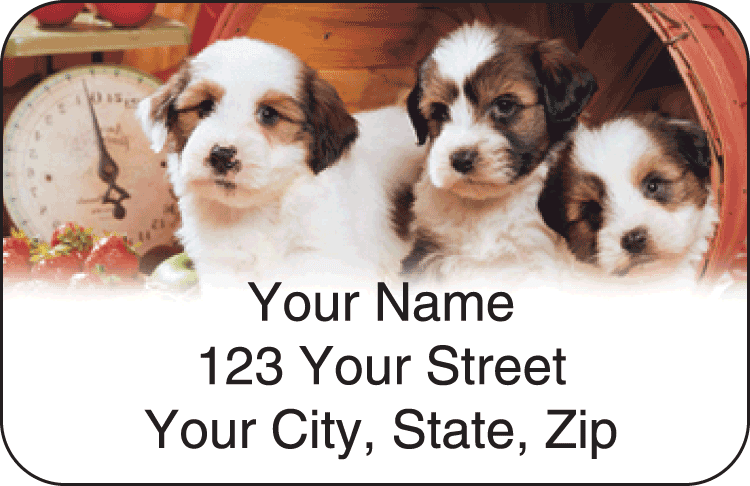 puppy pals address labels - click to preview