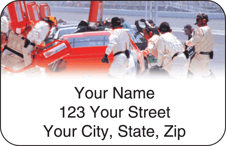 racing address labels - click to preview