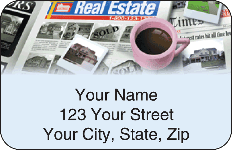 Enlarged view of real estate address labels