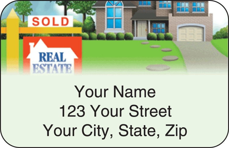 Enlarged view of real estate address labels