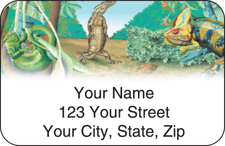 reptilian address labels - click to preview